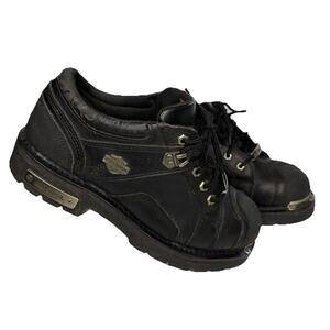 Harley Davidson Men’s size 11 1/2 Motorcycle Shoes Black 93097 Low Boots Toe Pad